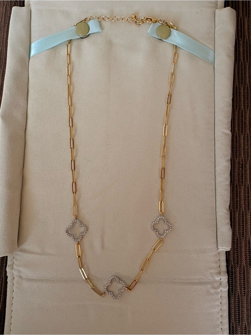 Ross Simons/Charles Garnier Two Tone Sterling and .40 CT CZ over Necklace NWOT
